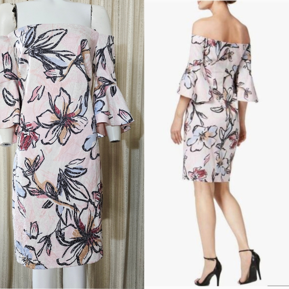 3/$50 Laundry by Shelli Segal cold shoulder floral dress Size 10
